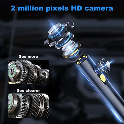 Endoskop kamera ile ışık HantSkop çift Lens muayene kamera endüstriyel Borescope ile 4.3 IPS renkli ekran, 0.2 16.5
