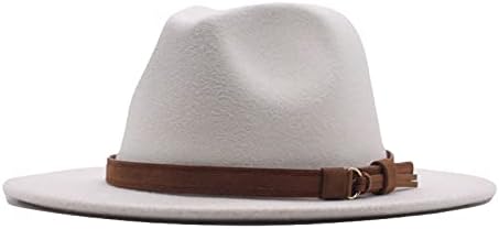 Vintage Açık Panama Klasik Kemer Fedora Şapka Yün Siyah geniş disk şapka Geniş Toka kapaklar Mens Güneş Kapaklar