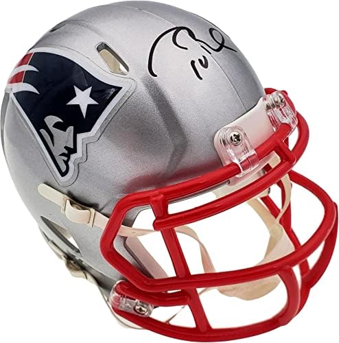 Tom Brady İmzalı New England Patriots Çoğaltma Hızlı Mini Kask Fanatikleri Stok 193988-İmzalı NFL Mini Kasklar