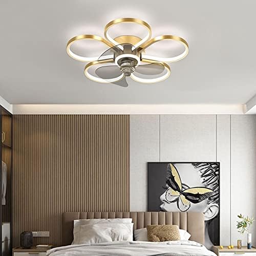 KMYX üç renkli karartma Fan ışık uzaktan kumanda zamanlayıcı Fan yatak odası ışık yaratıcı ev Fan tavan ışık LED