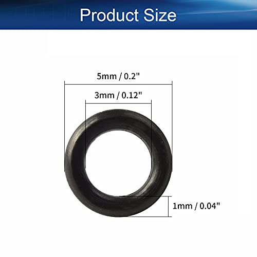 Bettomshın 50 Adet Nitril Kauçuk O-Ringler, 5mm OD 3mm ID 1mm Genişlik, metrik Buna-Nitril Sızdırmazlık Contası Yıkayıcı