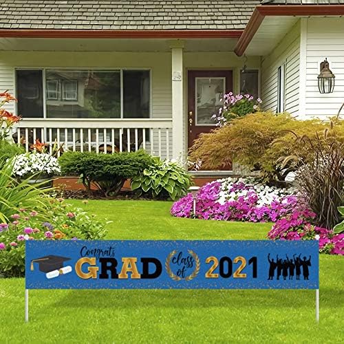 Mavi Tebrikler Grad Büyük Afiş, 2021 Sınıfı Afiş, Mezuniyet 2021 Çim İşareti Sundurma İşareti, 2021 Mezuniyet Partisi
