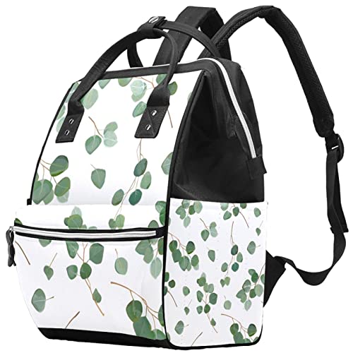 Yeşil Yapraklar Bitki bez bebek bezi çantaları Mumya Sırt Çantası Büyük Kapasiteli Bez Torba Hemşirelik Seyahat Çantası