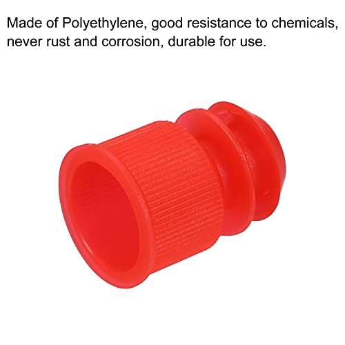 MECCANİXİTY 100 Adet Polietilen test tüpü kapağı, 12mm Çap PE Plastik Flanş Tipi Fiş Laboratuvar için, Beyaz, Kırmızı