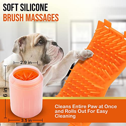 Pençe Temizleyici Köpekler için Büyük,Köpek Ayak Yıkama Fincan,2 İn 1 Taşınabilir Silikon Scrubber Fırça Ayakları