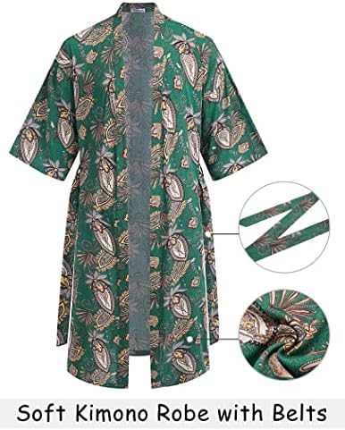 COOFANDY erkek Hafif Kimono Bornoz Japon Bornoz Açık Ön Uzun Hırka Pelerin Kemer ile