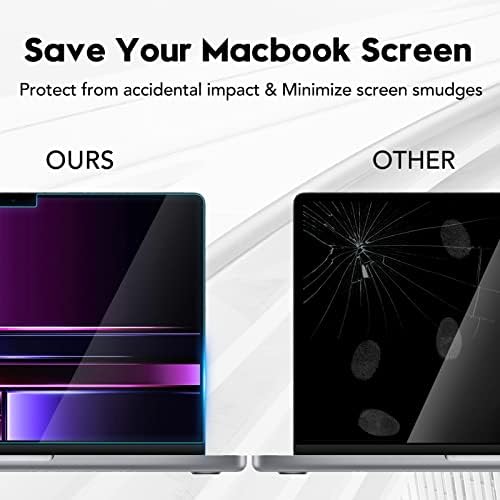 Temperli Cam Ekran Koruyucu ile Uyumlu MacBook Pro 14 2023 (M2 Pro /M2 Max /M1 Pro /M1 Max) A2442, Kabarcıksız, Ultra