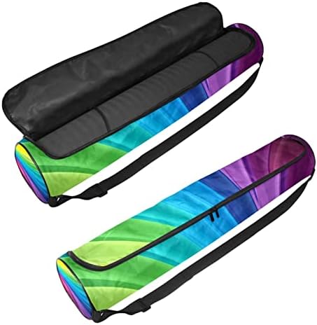 Yoga Mat Çantası, Gökkuşağı Renkleri Egzersiz Yoga matı Taşıyıcı Tam Zip Yoga Mat Taşıma Çantası için Ayarlanabilir