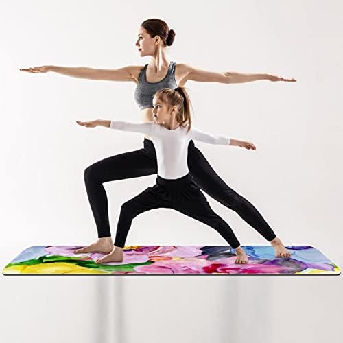 Yoga Mat, Ev Egzersiz için Yoga Paspaslar, Egzersiz Mat, Egzersiz Paspaslar, Pilates Mat, vintage suluboya çiçek