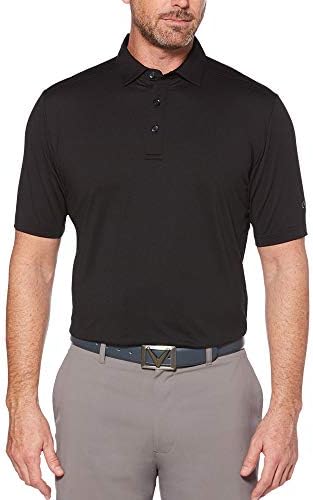 Callaway erkek Katı Mikro Hex Performans Golf Polo Gömlek UPF 50 Korumalı (Boyut Küçük-3x Büyük ve Uzun)