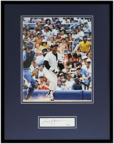 Reggie Jackson İmzalı Çerçeveli 16x20 Fotoğraf Ekranı JSA Yankees - İmzalı MLB Fotoğrafları