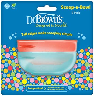 Dr. Brown's Scoop-A-Bowl, Bebek ve Yürümeye Başlayan Çocuk Maması ve Tahıl Kasesi, BPA İçermez-2'li Paket