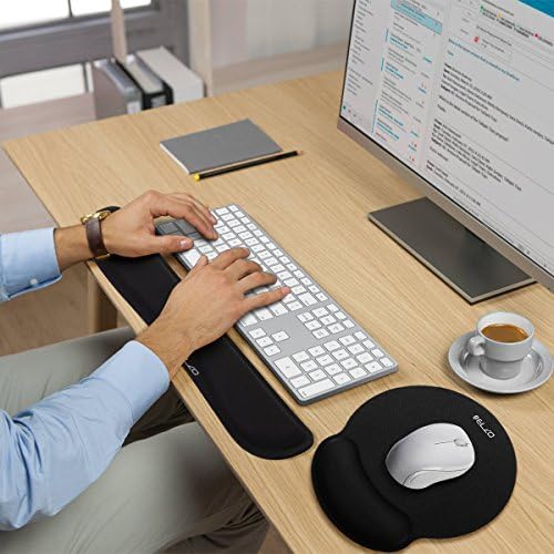 ELZO ergonomik Mouse Pad bilek desteği, klavye bilek Dinlenme pedi desteği Rahat bellek köpük dolgu ile 2 paket,