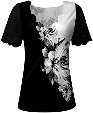 Bayanlar için üst Gömlek Sonbahar Yaz Kısa Kollu 2023 Derin V Boyun Grafik Baskı Çiçek Brunch Üst SF SF