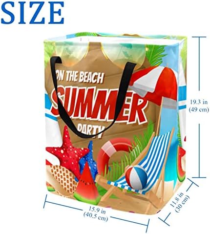 Yaz Plaj Baskı Katlanabilir çamaşır sepeti, 60L Su Geçirmez çamaşır sepetleri çamaşır Kutusu Giysi Oyuncak Depolama