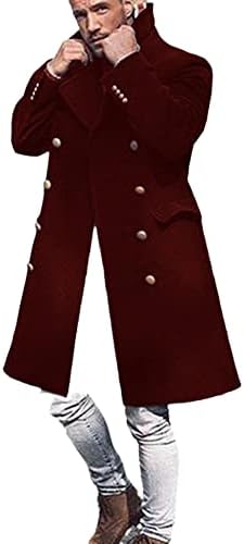 HSQIBAOER erkek Yün ve Karışımı Mont Kruvaze Üstleri Giyim Artı Boyutu İngiltere Tarzı Ceket Kış Uzun Palto