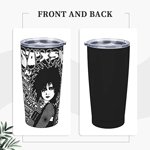 Siouxsie Ve Banshees Bant Paslanmaz Çelik Yalıtımlı Seyahat Kahve kapaklı kupa Ve Payet Çift duvarlı vakum bardak