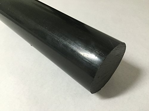 Asetal Kopolimer Plastik Yuvarlak Çubuk 1.25 Çap, 12 Uzunluk-Siyah Renk
