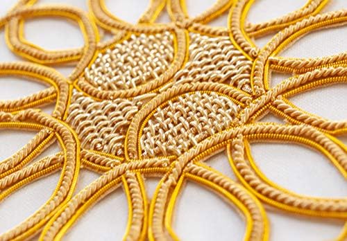 Altın El İşlemeli Külçe Dikiş Aplike Celtic Knot Altın Yama Daire 5