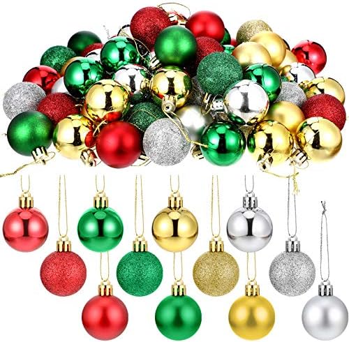 96 Parça Noel Topları Noel Ağacı Süsler Topları Nefis Renkli Top Dekorasyon Kolye Tatil Parti Dekor için (Kırmızı,