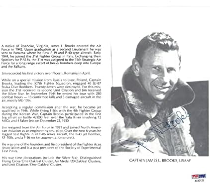 James Brooks İmzalı 8x10 Psa Dna Ac42123 İkinci Dünya Savaşı Ace 13v - İmzalı NFL Fotoğrafları