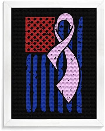 Farkındalık Şerit Amerikan Bayrağı Elmas Boyama Kitleri Resim Çerçevesi 5D DIY Tam Matkap Taklidi Sanat Duvar Dekor