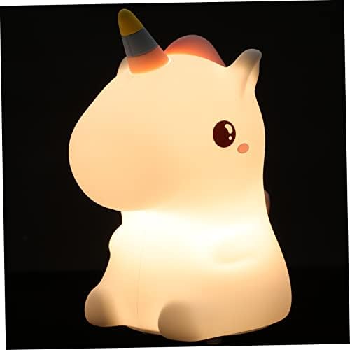 Abaodam 1 Takım Unicorn Gece Lambası LED Dekor için Taşınabilir Gece Lambası Çocuk Odası Dekor Silikon Unicorn Gece