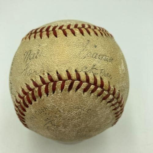 1945 Dünya Serisi Oyunu Beyzbol Popunu Kullandı Schulte-e Gabby Hartnett Chicago Cubs-MLB Oyunu Beyzbol Kullandı