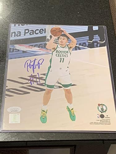 Payton Pritchard İmzalı İmzalı 8x10 Fotoğraf Boston Celtics JSA - İmzalı NBA Fotoğrafları