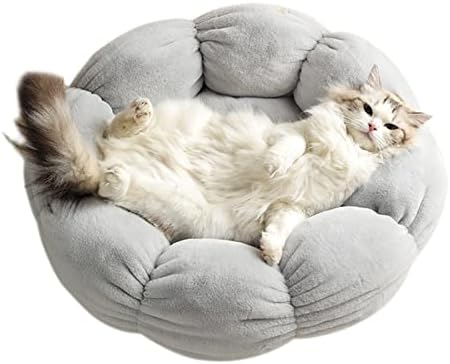 Regekul Kedi Kulübesi Köpek Kulübesi Kış Sıcak kedi den pet Malzemeleri Yuvarlak kedi Yatak (Büyük, Açık Gri)