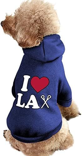 Seviyorum Lacrosse Kişiselleştirilmiş Pet Köpek Hoodies Yumuşak Rahat Köpek Giysileri Nefes Pet Kazak Şapka 2XL