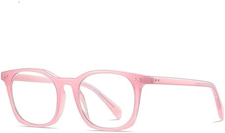RESVIO Kadın okuma gözlüğü Kare Büyük Boy TR90 Moda Ultra Hafif Şeker Renk Okuyucular Pembe